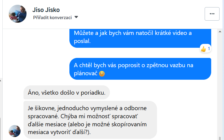 Screenshot FB recenze
